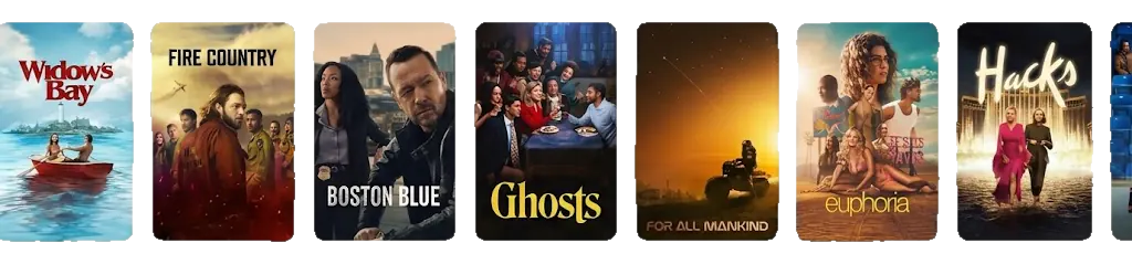 IPTV Canada on-demand library — a row of TV series and movie posters